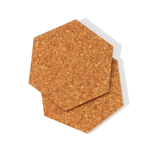 Hex cork coaster big grain image